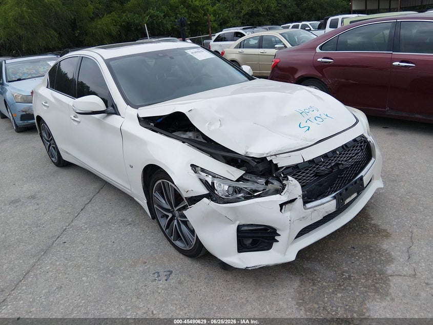 2014 Infiniti Q50 VIN JN1BV7AP8EM681011 IAAI salvage auction — NORMAL WEAR, Original (Texas), sold $1,550 on 2026-07-13 (photo 1)