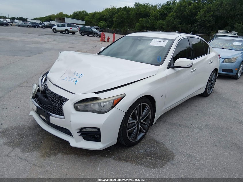 2014 Infiniti Q50 VIN JN1BV7AP8EM681011 IAAI salvage auction — NORMAL WEAR, Original (Texas), sold $1,550 on 2026-07-13 (photo 2)