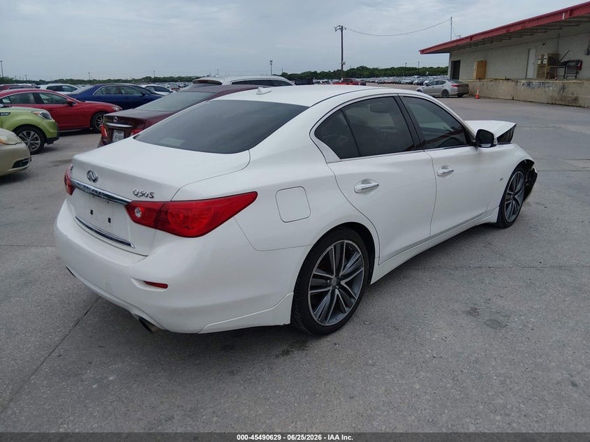 2014 Infiniti Q50 VIN JN1BV7AP8EM681011 IAAI salvage auction — NORMAL WEAR, Original (Texas), sold $1,550 on 2026-07-13 (photo 4)
