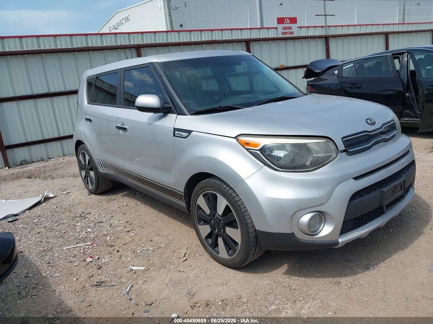 2019 Kia Soul VIN KNDJP3A57K7638378 IAAI salvage auction — NORMAL WEAR, Original (Texas), sold $1,625 on 2026-07-16 (photo 1)