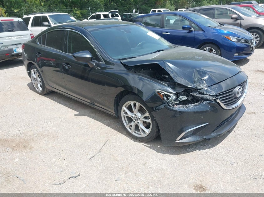 2016 Mazda 6 VIN JM1GJ1T51G1427426 IAAI salvage auction — FRONT END, Clear (Indiana), sold $725 on 2026-07-29 (photo 1)