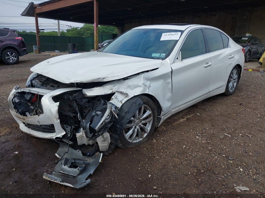 2014 Infiniti Q50 VIN JN1AV7AR0EM700373 IAAI salvage auction — FRONT END, Mv-907A (New York), sold $650 on 2026-07-28 (photo 2)