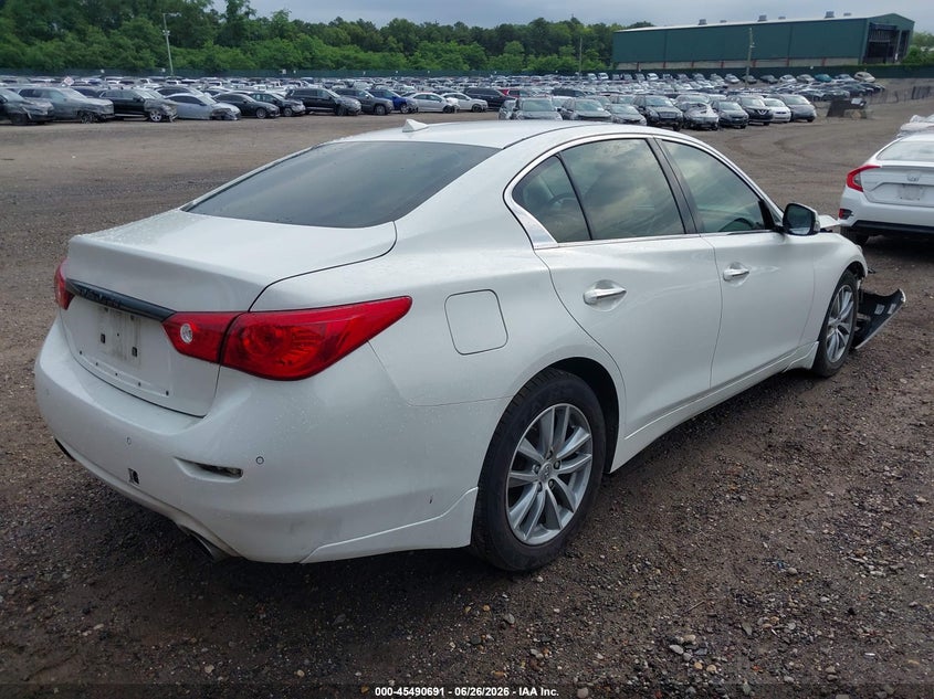2014 Infiniti Q50 VIN JN1AV7AR0EM700373 IAAI salvage auction — FRONT END, Mv-907A (New York), sold $650 on 2026-07-28 (photo 4)