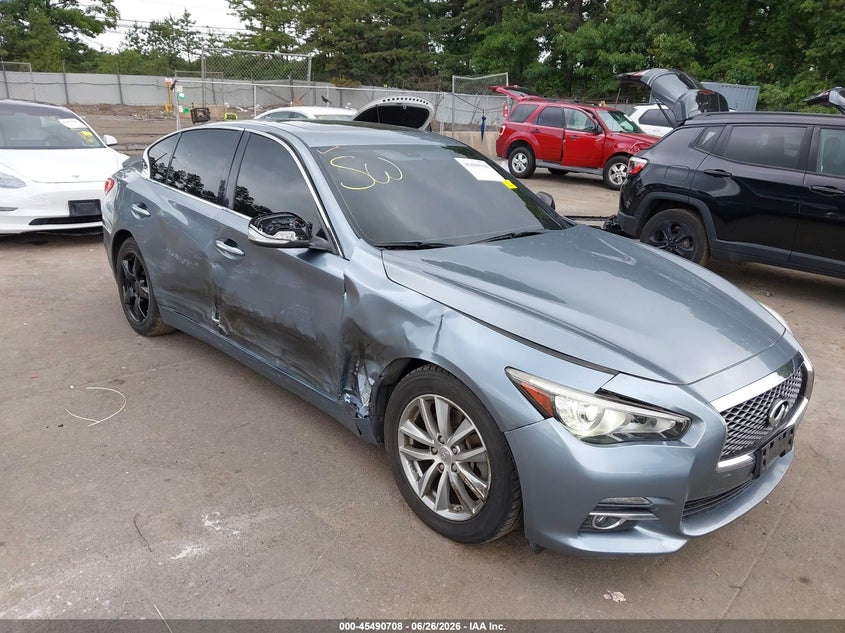 2017 Infiniti Q50 VIN JN1EV7AR6HM835945 IAAI salvage auction — RIGHT SIDE, Mv-907A (New York), sold $3,850 on 2026-07-14 (photo 1)