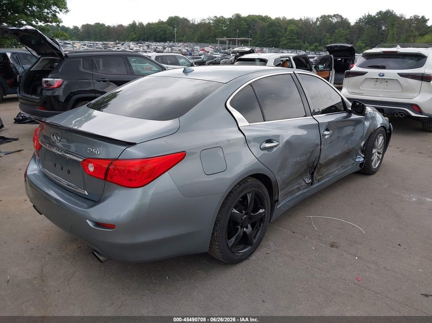 2017 Infiniti Q50 VIN JN1EV7AR6HM835945 IAAI salvage auction — RIGHT SIDE, Mv-907A (New York), sold $3,850 on 2026-07-14 (photo 4)