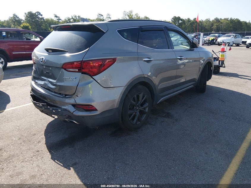 2017 Hyundai Santa fe VIN 5XYZW4LAXHG488459 IAAI salvage auction — FRONT & REAR, Salvage Title, sold $3,450 on 2026-08-02 (photo 4)