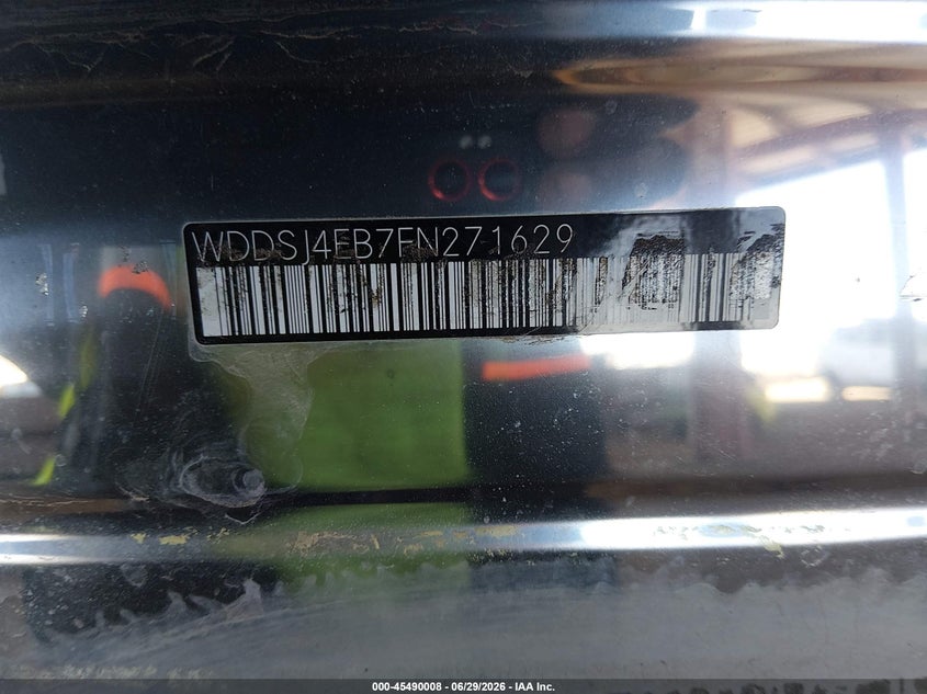 2015 Mercedes-benz Cla-klasse VIN WDDSJ4EB7FN271629 IAAI salvage auction — FRONT END, Wait Title, sold $2,800 on 2026-08-16 (photo 9)