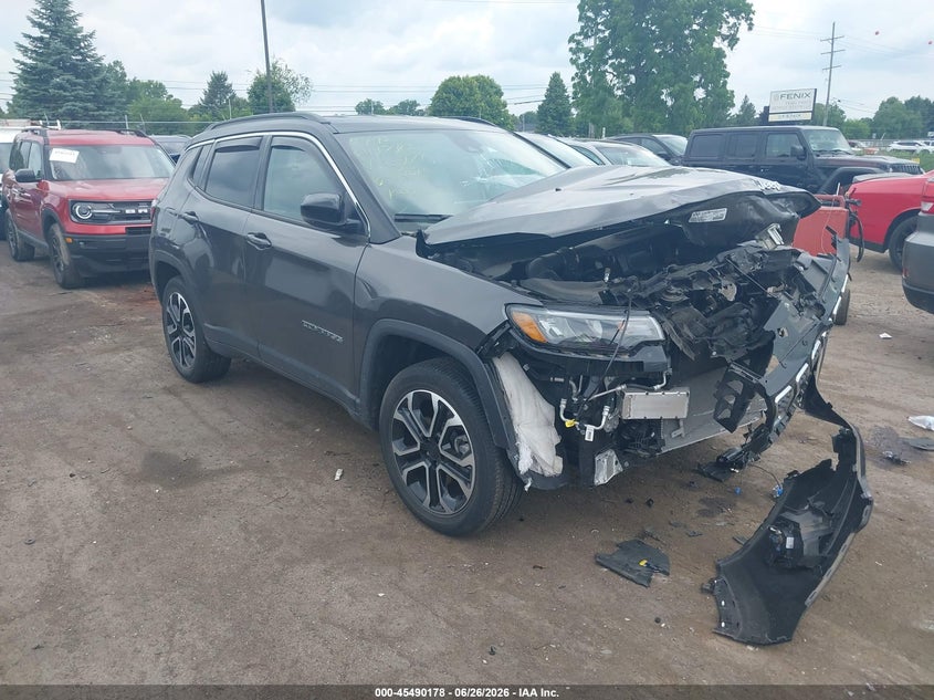 2023 Jeep Compass VIN 3C4NJDCNXPT550871 IAAI salvage auction — FRONT END, Salvage (Michigan), sold $3,050 on 2026-07-20 (photo 1)