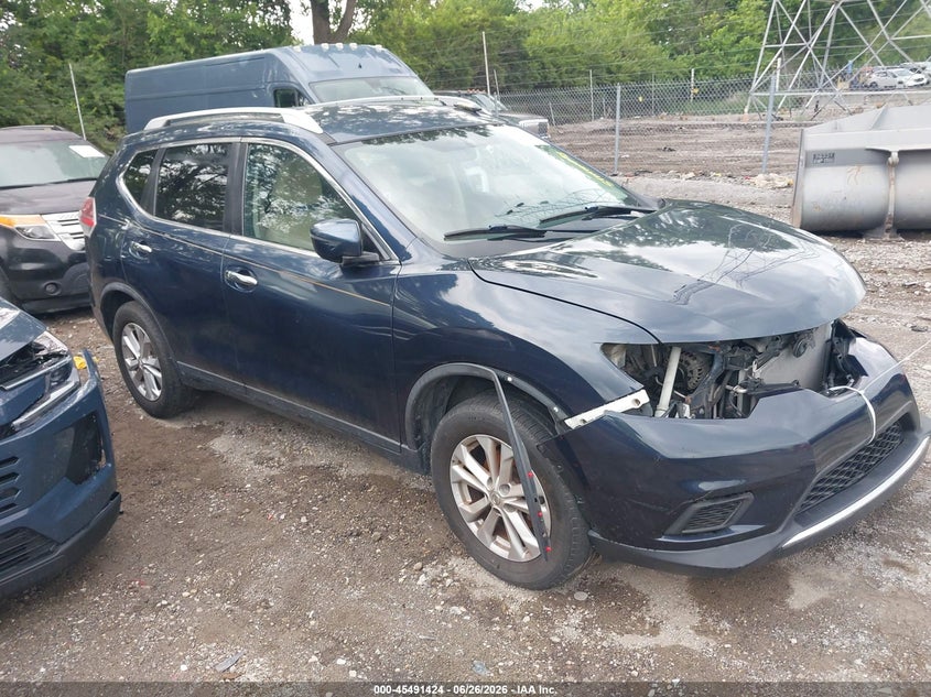 2016 Nissan Rogue VIN KNMAT2MV3GP643604 IAAI salvage auction — FRONT END, Clear (Indiana), sold $575 on 2026-07-08 (photo 1)