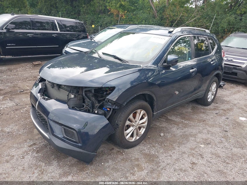 2016 Nissan Rogue VIN KNMAT2MV3GP643604 IAAI salvage auction — FRONT END, Clear (Indiana), sold $575 on 2026-07-08 (photo 2)