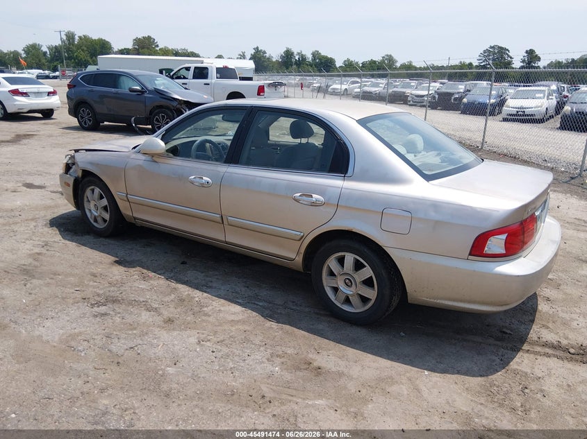 2004 Kia Optima VIN KNAGD126545316817 IAAI salvage auction — RIGHT SIDE, Clear (Virginia), sold $300 on 2026-07-17 (photo 3)