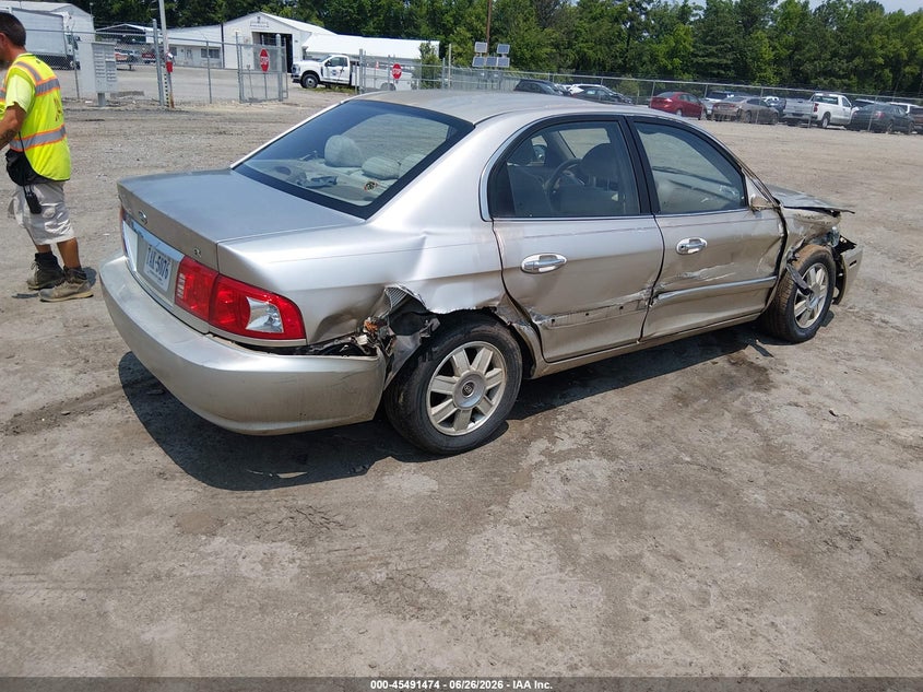 2004 Kia Optima VIN KNAGD126545316817 IAAI salvage auction — RIGHT SIDE, Clear (Virginia), sold $300 on 2026-07-17 (photo 4)