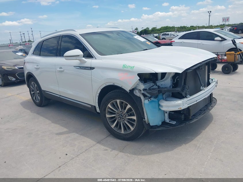 2020 Lincoln Nautilus VIN 2LMPJ6J9XLBL04600 IAAI salvage auction — FRONT END, Original (Texas), sold $7,350 on 2026-09-14 (photo 1)