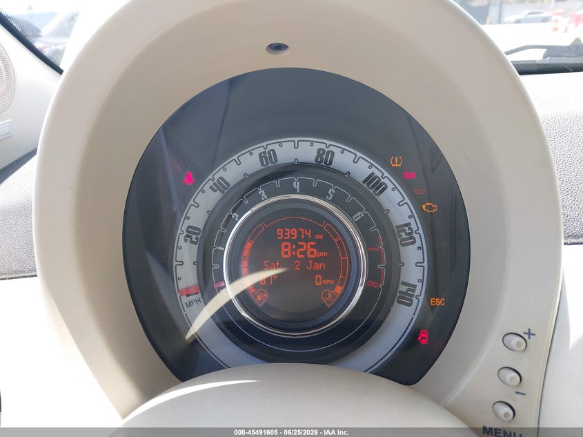 2012 Fiat 500 VIN 3C3CFFER4CT111183 IAAI salvage auction — NORMAL WEAR, Clear - Dealer Only (California), sold $950 on 2026-07-09 (photo 7)