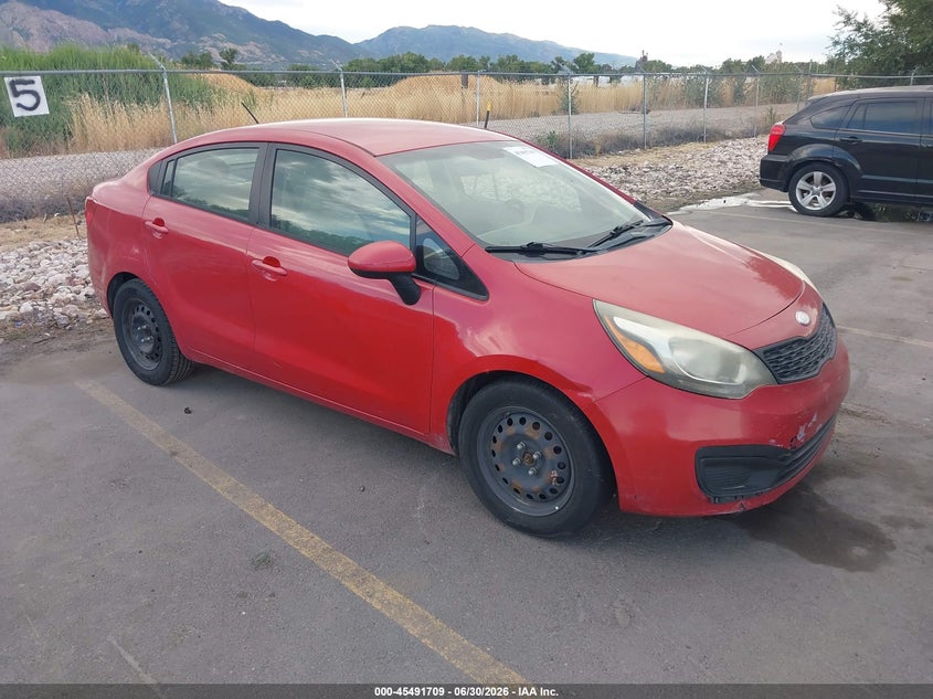 2013 Kia Rio VIN KNADM4A37D6256383 IAAI salvage auction — NORMAL WEAR, Clear (Idaho), sold $275 on 2026-07-09 (photo 1)