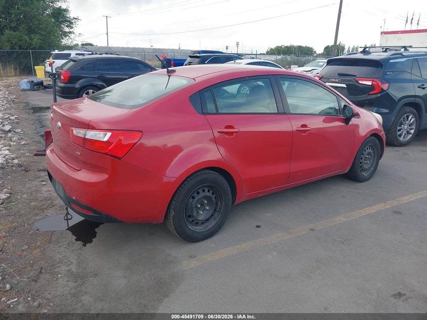 2013 Kia Rio VIN KNADM4A37D6256383 IAAI salvage auction — NORMAL WEAR, Clear (Idaho), sold $275 on 2026-07-09 (photo 4)