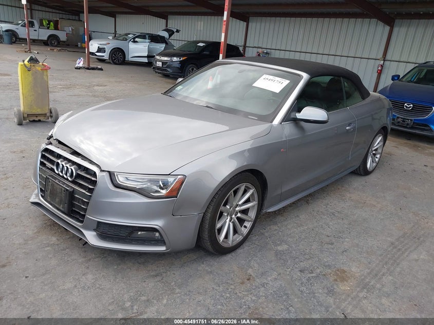 2015 Audi A5 VIN WAUMFAFH5FN005061 IAAI salvage auction — RIGHT FRONT, Salvage (California), sold $3,000 on 2026-07-27 (photo 2)