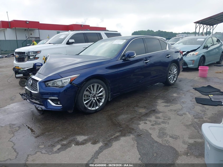 2022 Infiniti Q50 VIN JN1EV7BR9NM342254 IAAI salvage auction — FRONT END, Salvage - Greater Than 75% (Maryland), sold $3,250 on 2026-07-30 (photo 2)