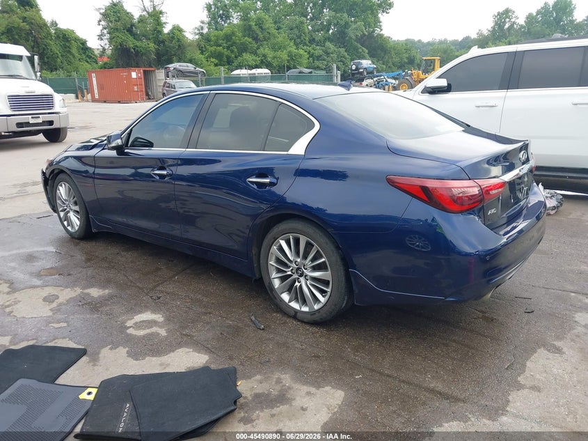 2022 Infiniti Q50 VIN JN1EV7BR9NM342254 IAAI salvage auction — FRONT END, Salvage - Greater Than 75% (Maryland), sold $3,250 on 2026-07-30 (photo 3)