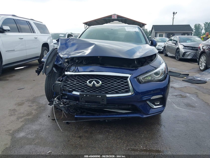 2022 Infiniti Q50 VIN JN1EV7BR9NM342254 IAAI salvage auction — FRONT END, Salvage - Greater Than 75% (Maryland), sold $3,250 on 2026-07-30 (photo 6)