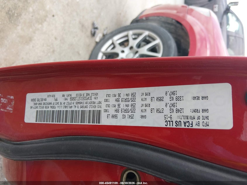 2016 Dodge Journey VIN 3C4PDDEG1GT135856 IAAI salvage auction — HAIL, Salvage (Iowa), sold $1,350 on 2026-08-16 (photo 9)
