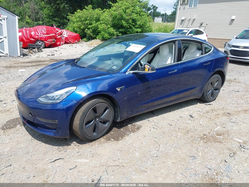 2018 Tesla Model 3 VIN 5YJ3E1EBXJF075175 IAAI salvage auction — RIGHT FRONT, Salvage (Pennsylvania), sold $3,800 on 2026-07-28 (photo 2)