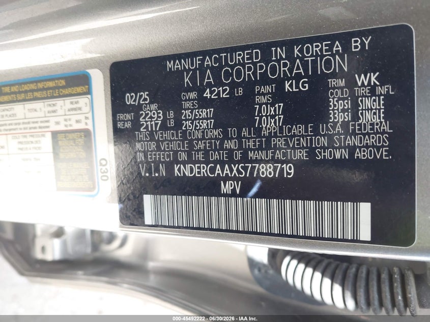 2025 Kia Seltos VIN KNDERCAAXS7788719 IAAI salvage auction — FRONT END, Salvage (Illinois), sold $7,350 on 2026-08-11 (photo 9)
