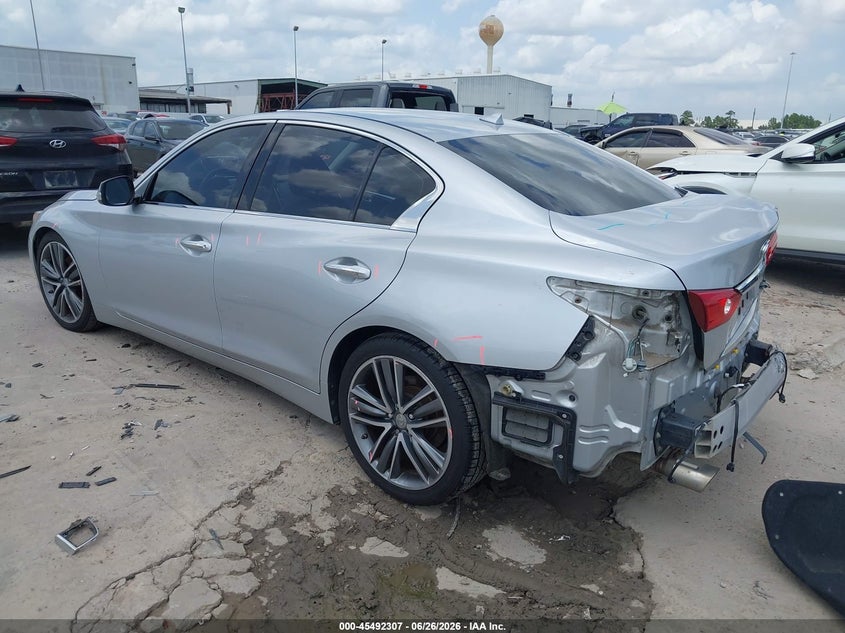 2014 Infiniti Q50 VIN JN1BV7AP6EM688278 IAAI salvage auction — REAR END, Salvage (Texas), sold $25 on 2026-07-30 (photo 3)