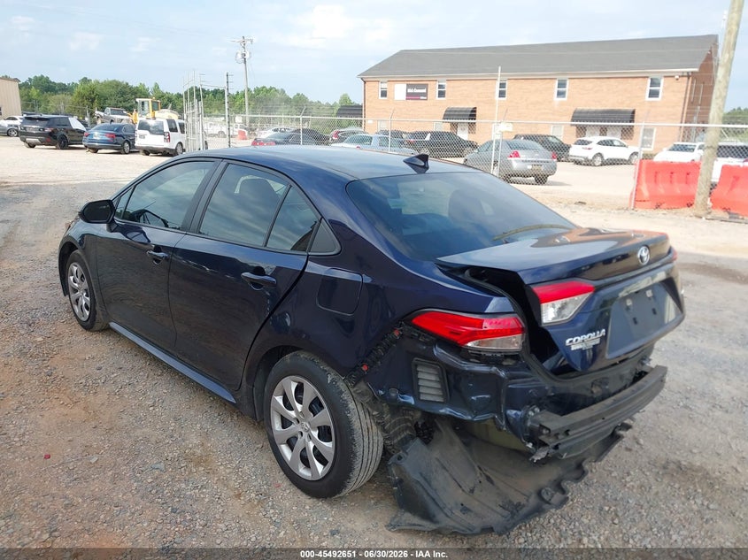 2020 Toyota Corolla VIN 5YFEPRAE9LP107753 IAAI salvage auction — REAR END, Salvage (North Carolina), sold $3,250 on 2026-07-27 (photo 3)
