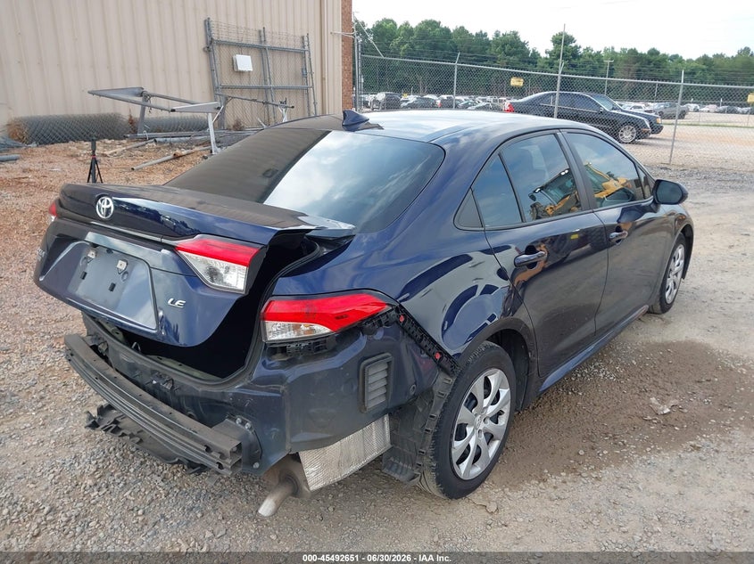 2020 Toyota Corolla VIN 5YFEPRAE9LP107753 IAAI salvage auction — REAR END, Salvage (North Carolina), sold $3,250 on 2026-07-27 (photo 4)