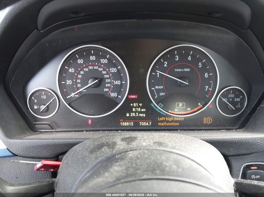 2014 BMW 3er VIN WBA3C1C5XEK115893 IAAI salvage auction — FRONT END, Salvage (California), sold $1,250 on 2026-07-17 (photo 7)