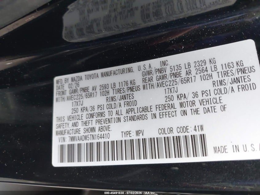 2026 Mazda Cx-50 VIN 7MMVAADW5TN164410 IAAI salvage auction — RIGHT SIDE, Salvage Certificate (California), sold $150 on 2026-07-29 (photo 9)