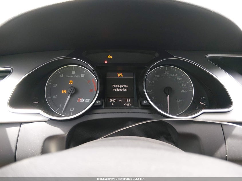 2012 Audi S5 VIN WAUCVAFR8CA003816 IAAI salvage auction — NORMAL WEAR, Clear (Indiana), sold $725 on 2026-07-21 (photo 7)