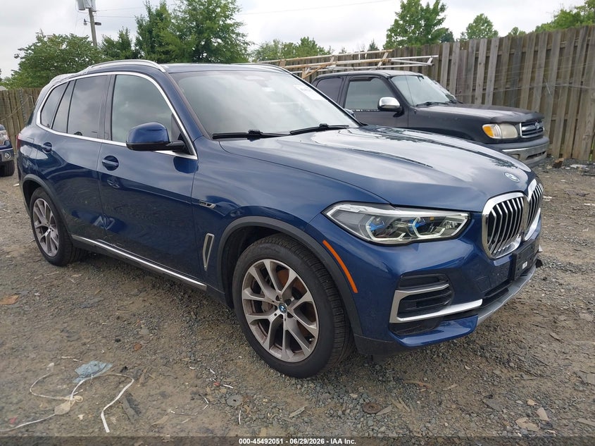 2022 BMW X5 VIN 5UXTA6C04N9M45500 IAAI salvage auction — STORM DAMAGE, Salvage (Virginia), sold $27,900 on 2026-07-27 (photo 1)