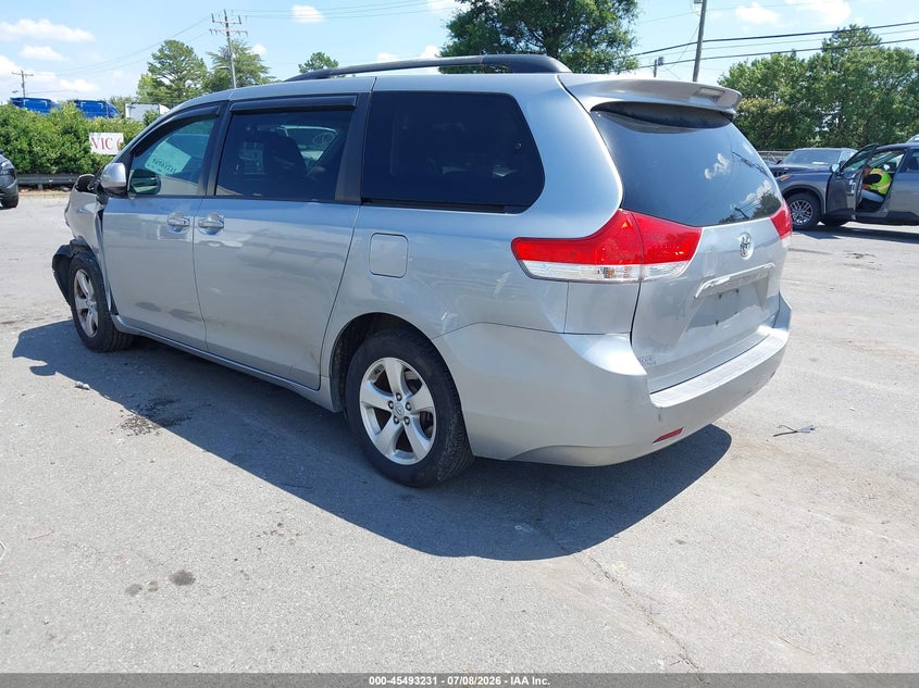 2011 Toyota Sienna VIN 5TDKA3DC8BS003675 IAAI salvage auction — FRONT & REAR, Salvage (North Carolina), sold $1,250 on 2026-08-02 (photo 3)