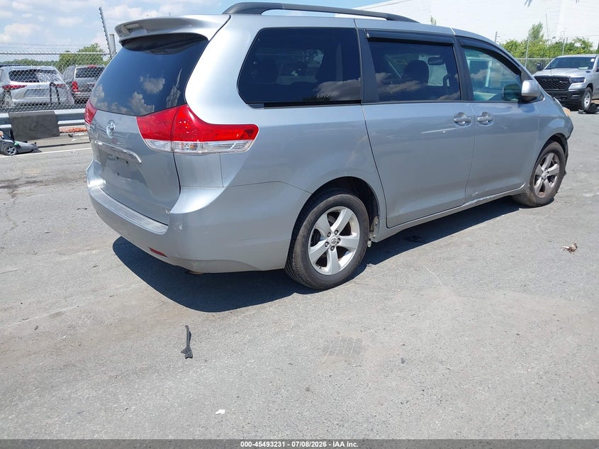 2011 Toyota Sienna VIN 5TDKA3DC8BS003675 IAAI salvage auction — FRONT & REAR, Salvage (North Carolina), sold $1,250 on 2026-08-02 (photo 4)