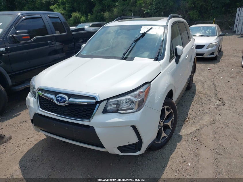 2014 Subaru Forester VIN JF2SJGDCXEH520526 IAAI salvage auction — FRONT & REAR, Clear (Massachusetts), sold $1,250 on 2026-07-28 (photo 2)