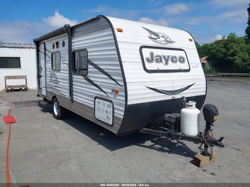 2016 Jayco Jay flight VIN 1UJBJ0AJ3G17A0477 IAAI salvage auction — REAR END, Rebuildable (Florida), sold $3,150 on 2026-07-30 (photo 1)