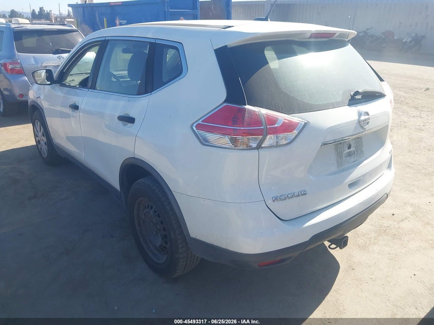 2016 Nissan Rogue VIN JN8AT2MV8GW139348 IAAI salvage auction — FRAME DAMAGE, Clear - Dealer Only (California), sold $600 on 2026-07-08 (photo 3)