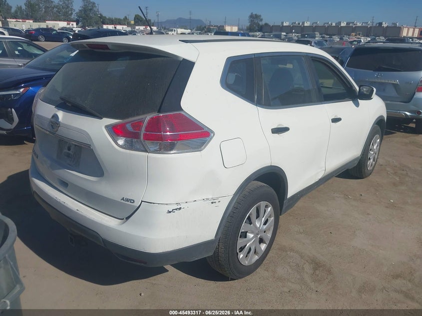 2016 Nissan Rogue VIN JN8AT2MV8GW139348 IAAI salvage auction — FRAME DAMAGE, Clear - Dealer Only (California), sold $600 on 2026-07-08 (photo 4)