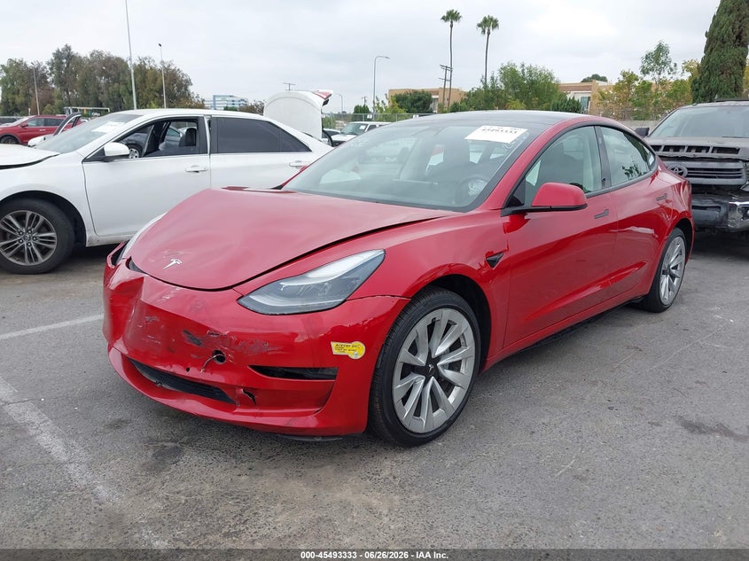 2022 Tesla Model 3 VIN 5YJ3E1EB2NF272315 IAAI salvage auction — FRONT END, Salvage Title, sold $4,850 on 2026-08-27 (photo 2)