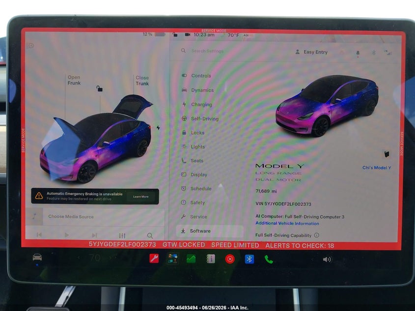 2020 Tesla Model y VIN 5YJYGDEF2LF002373 IAAI salvage auction — ALL OVER, Salvage (California), sold $8,500 on 2026-07-13 (photo 7)