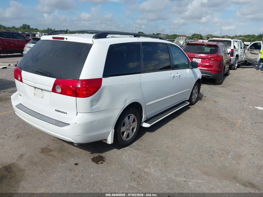 2009 Toyota Sienna VIN 5TDZK23C09S229212 IAAI salvage auction — FRONT & REAR, Salvage (Texas), sold $825 on 2026-07-31 (photo 4)