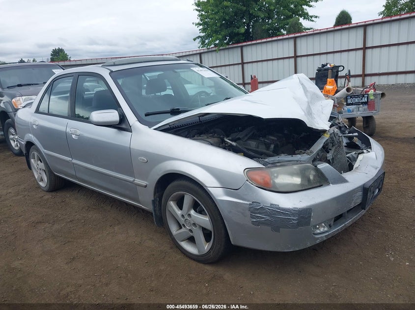 2002 Mazda Protege VIN JM1BJ226320638927 IAAI salvage auction — FRONT & REAR, Bill Of Sale (Washington), sold $300 on 2026-07-14 (photo 1)