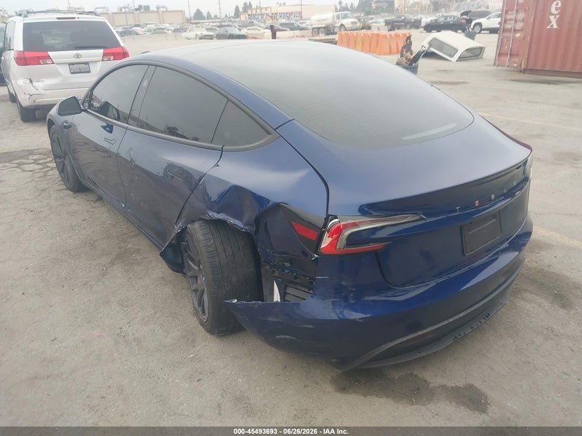 2024 Tesla Model 3 VIN 5YJ3E1EA5RF766536 IAAI salvage auction — SIDE, Salvage (California), sold $4,650 on 2026-07-29 (photo 3)