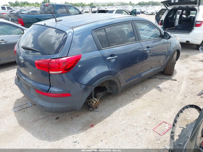 2016 Kia Sportage VIN KNDPB3AC1G7856637 IAAI salvage auction — RIGHT REAR, Salvage (Texas), sold $850 on 2026-07-29 (photo 4)