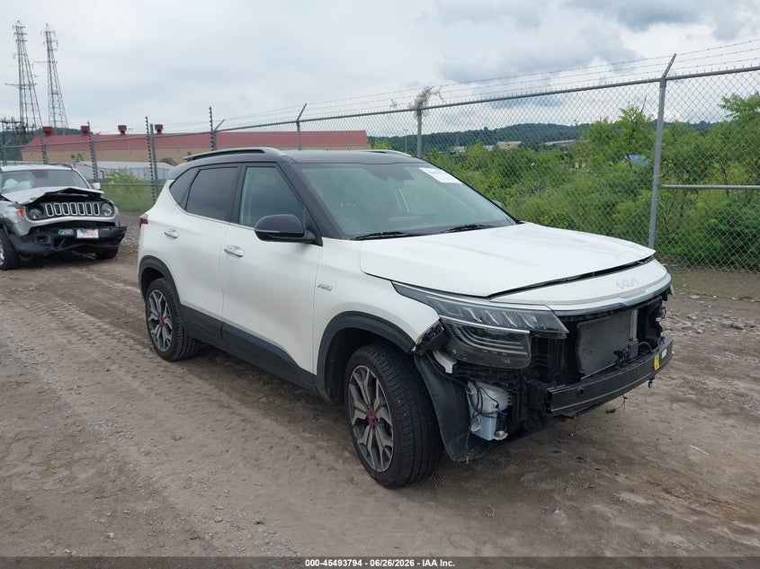 2022 Kia Seltos VIN KNDETCA24N7298887 IAAI salvage auction — FRONT END, Salvage (Pennsylvania), sold $2,250 on 2026-07-28 (photo 1)