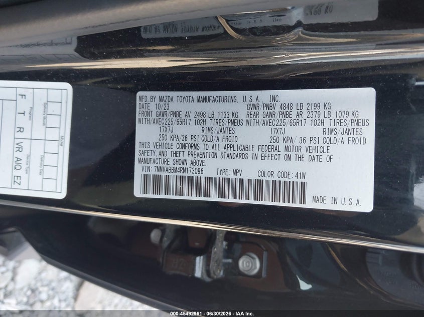 2024 Mazda Cx-50 VIN 7MMVABBM4RN173096 IAAI salvage auction — REAR END, Clear (Florida), sold $14,400 on 2026-07-07 (photo 9)