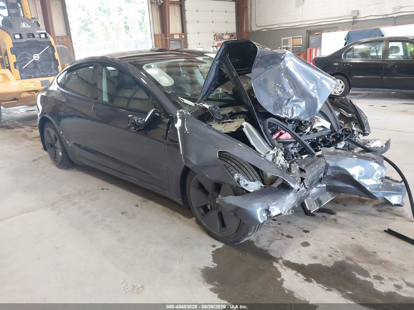 2022 Tesla Model 3 VIN 5YJ3E1EB2NF246023 IAAI salvage auction — FRONT END, Mv-907A (New York), sold $5,250 on 2026-07-30 (photo 1)