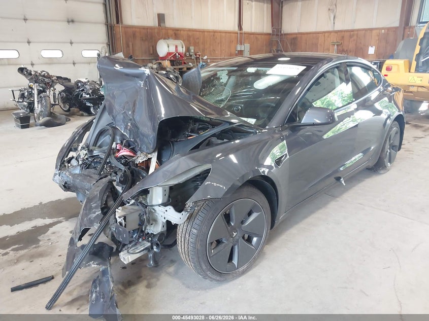 2022 Tesla Model 3 VIN 5YJ3E1EB2NF246023 IAAI salvage auction — FRONT END, Mv-907A (New York), sold $5,250 on 2026-07-30 (photo 2)